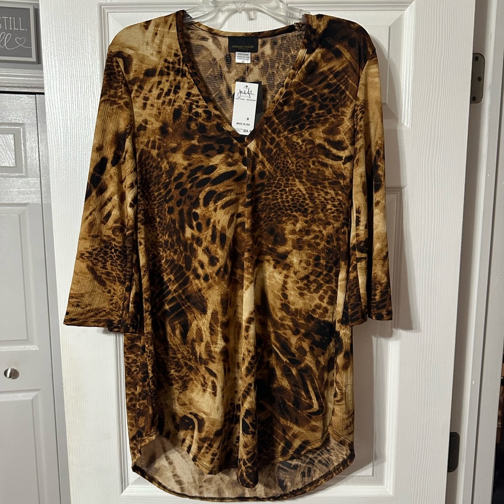 NWT Jordan Taylor Animal Print Tunic